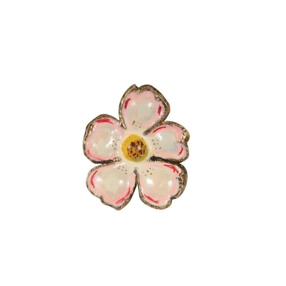 Christian Dior Vintage John Galliano Flower Ring Size US 5 White Pink Yellow - Picture 1 of 9